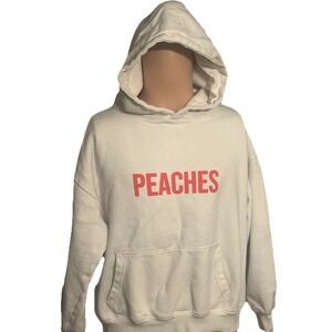 Justin Bieber Peaches Cotton On White Hoodie Women's Size Small